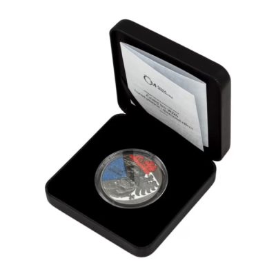 2024 (New) Niue Czech Lion Black Platinum with Diamond Effect Silver 1 oz Gilded Coin