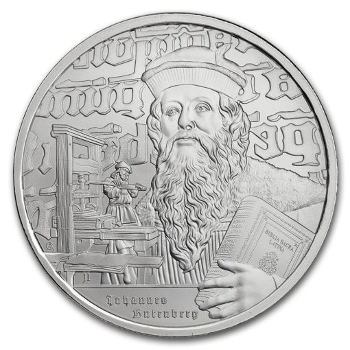 2024 (New) Niue Icons Johannes Gutenberg Silver 1 oz Coin NGC MS70 - Image 2
