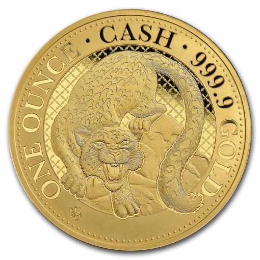 2024 (New) St. Helena Wildlife Snow Leopard Gold 1 oz Proof Coin - Image 2