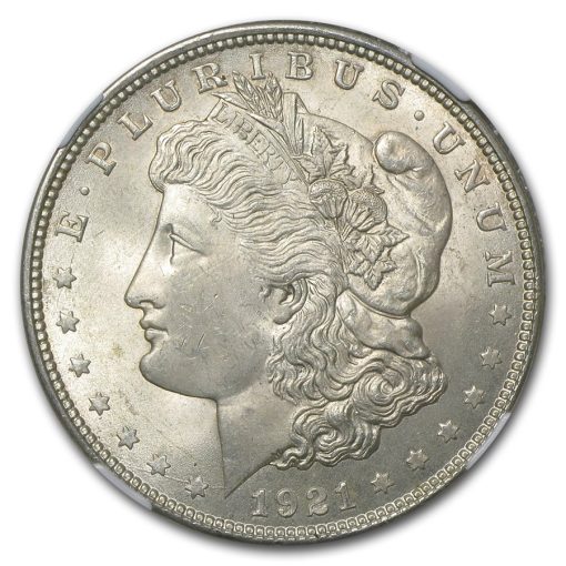 1921 USA Morgan Dollar 90% Silver Circulated Coin NGC MS64 - Image 2