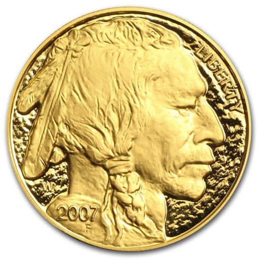 2007年 (新品) アメリカ「バッファロー」純金 1オンス プルーフ 金貨 - 画像 (2)