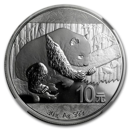 2016年 (新品) 中国「パンダ」純銀 30グラム 銀貨 NGC MS70 (ランダムラベル) - 画像 (2)