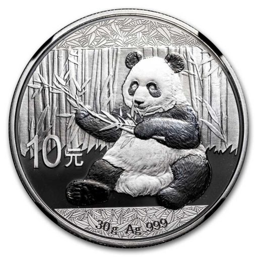 2017年 (新品) 中国「パンダ」純銀 30グラム 銀貨 NGC MS70 (早期リリース) - 画像 (2)