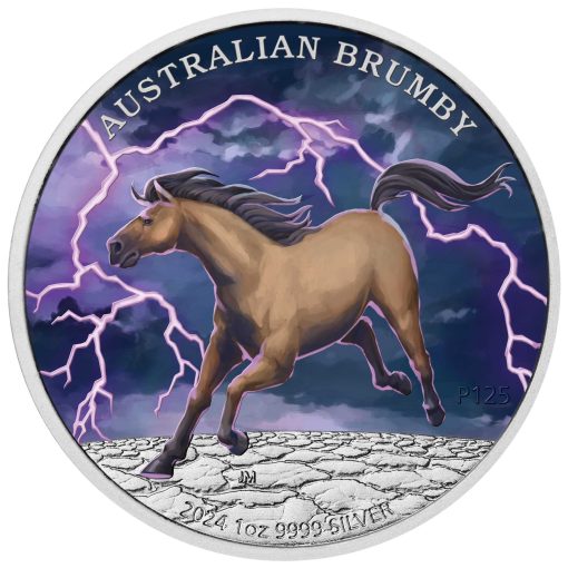 2024年 (新品) オーストラリア「ブランビー・馬」純銀 1オンス カラープルーフ 銀貨 - 画像 (2)