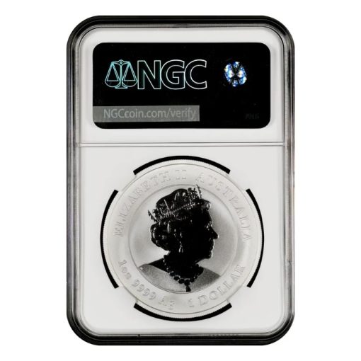 2023年 (新品) オーストラリア「干支 十二支・卯年 兎年」純銀 1オンス 銀貨 NGC MS70 (制作初日) - 画像 (2)