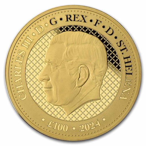 2024 (New) St. Helena Wildlife Snow Leopard Gold 1 oz Proof Coin - Image 3