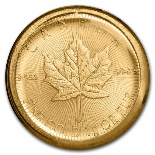 2023年 (新品) カナダ「メイプルリーフ」純金 1グラム 金貨 - 画像 (3)