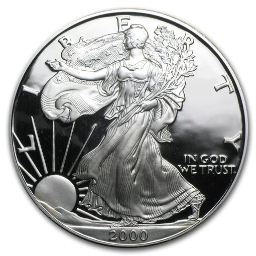 2000 (New) American Eagle Walking Liberty Silver 1 oz Proof Coin - Image 2