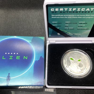 2022 (New) Ghana Alien Pure Silver 1 oz Proof Coin #6220