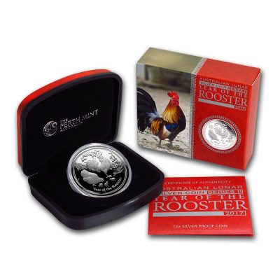 2017 (New) Australian Year of the Rooster Lunar Silver 1 oz Proof Coin